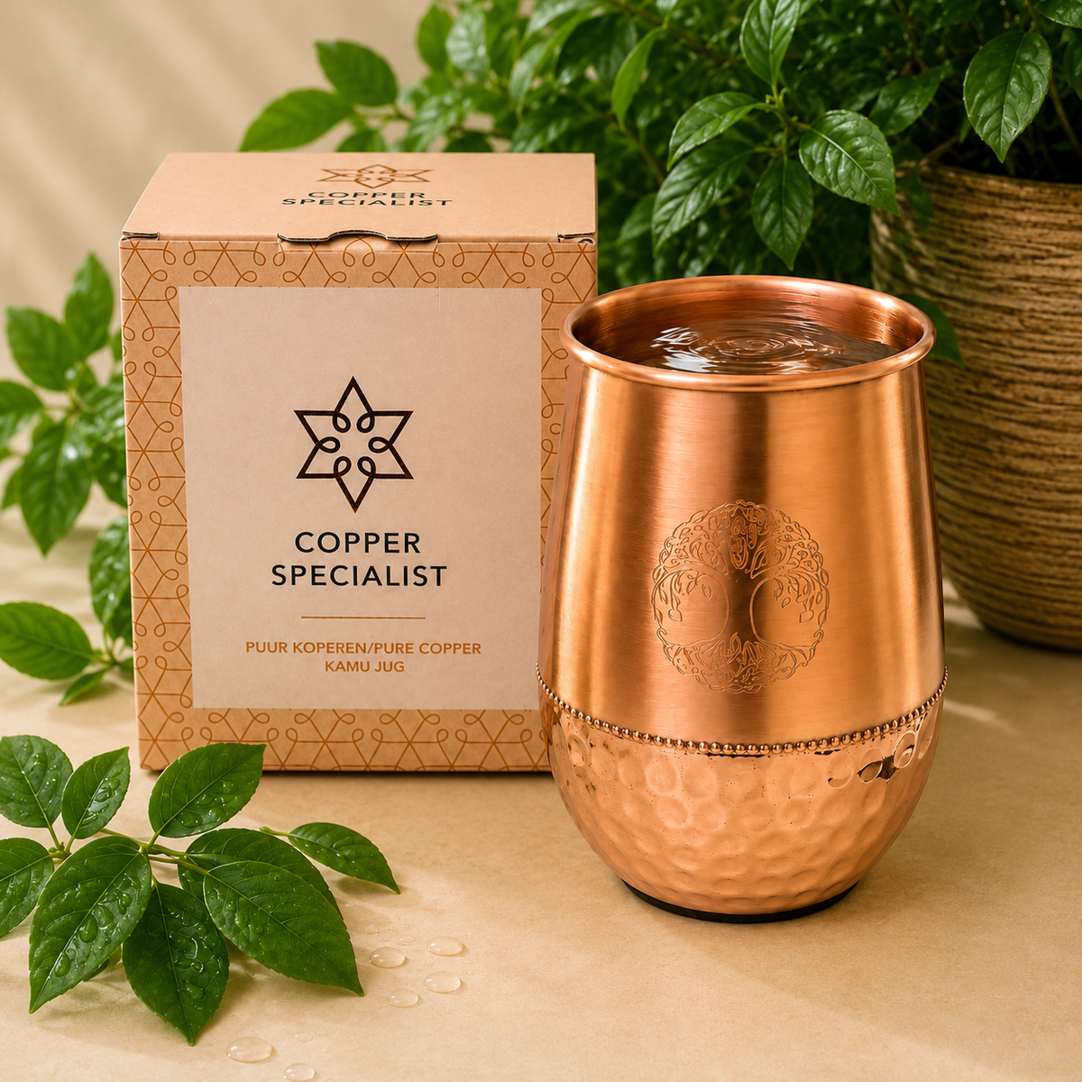Bicchiere in puro rame Tree of Life – 470 ml/125 g (pesante