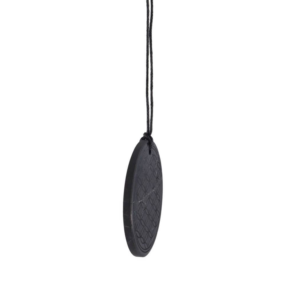 Grande pendente Shungite con fiore della vita