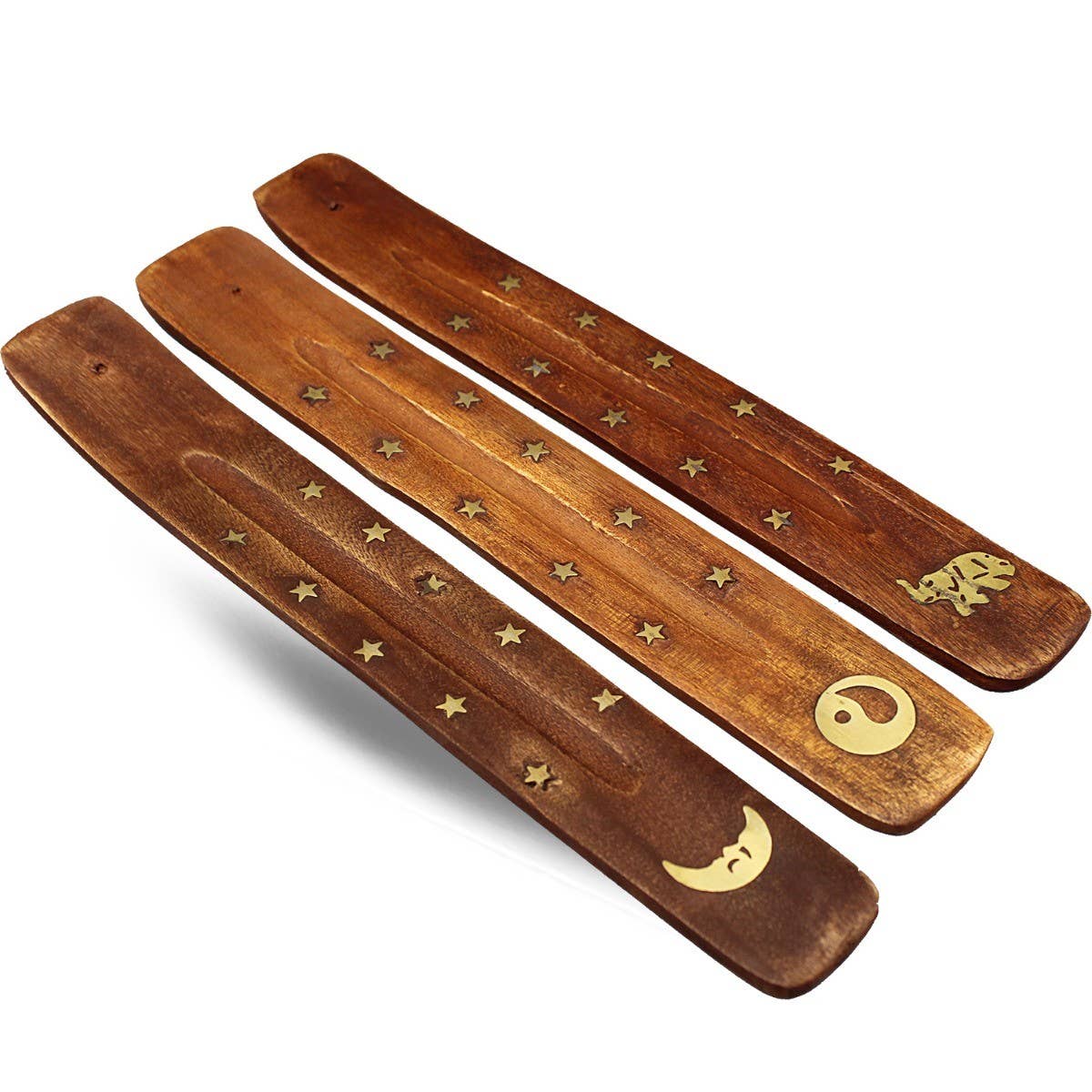 Porta Incenso con Intarsi in Ottone: Legno