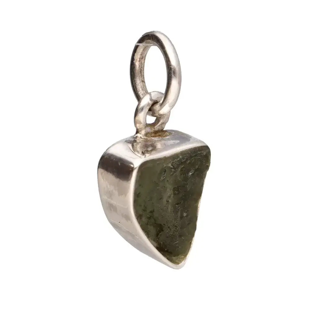 Ciondolo Bisel di Moldavite in Argento Sterling 925 (1 - 1,9gr)